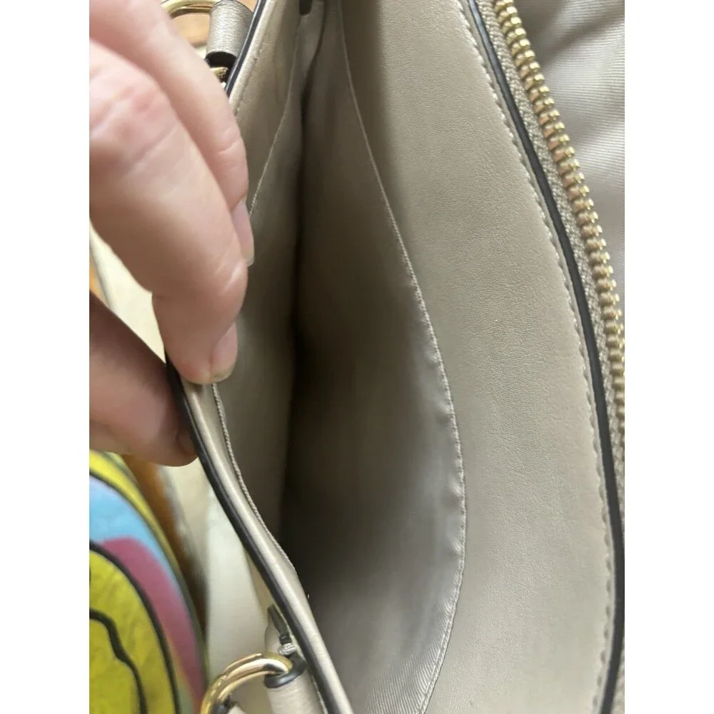 nine west paisley jet set satchel handbag (snakeskin & taupe)